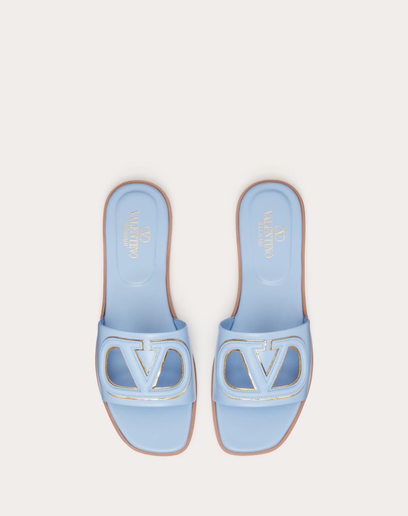 VLOGO CUT-OUT CALFSKIN SLIDE SANDAL - Image 4